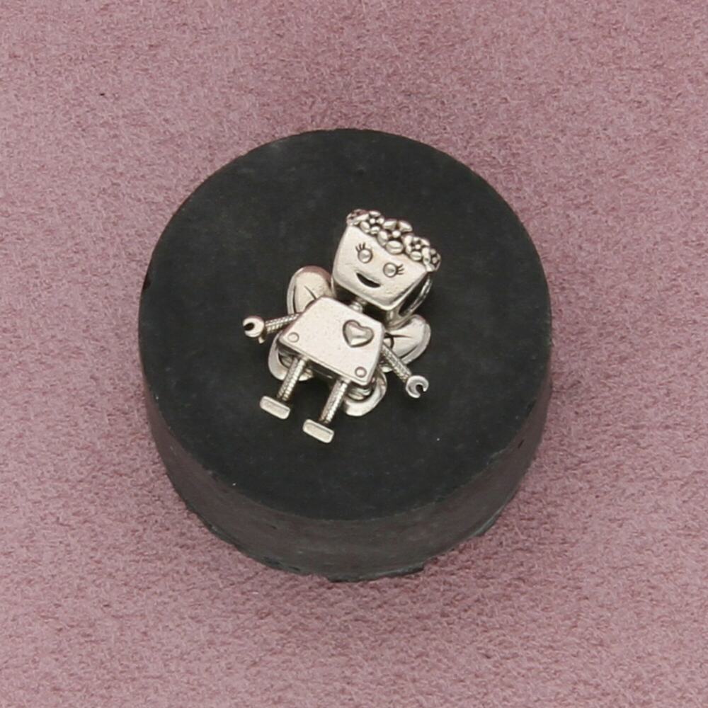 pandora sterling silver floral bella bot girl robot charm pendant